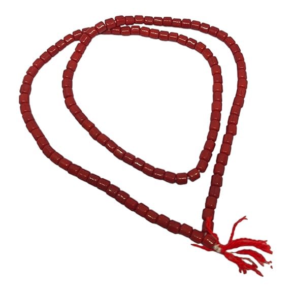 Round Shaped Beads Original Moonga Moti Mala/Kanthi Mala for Neck & Hand for Womens Mens - Pack of 1 (B0D8ZJMZ5J) Amazon Price History, Amazon Price Tracker