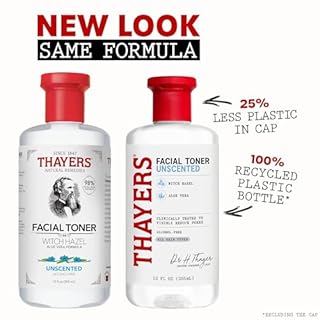 THAYERS Alcohol-Free, Hydrating, Unscented Witch Hazel Facial Toner with Aloe Vera Formula, Vegan, Dermatologist Tested and Recommended, 12 Oz (Packaging May Vary)