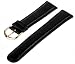 Produktbild TimeStore24 Lederarmband Schwarz 16 mm Uhrenarmband GBT-90 Gold Armband