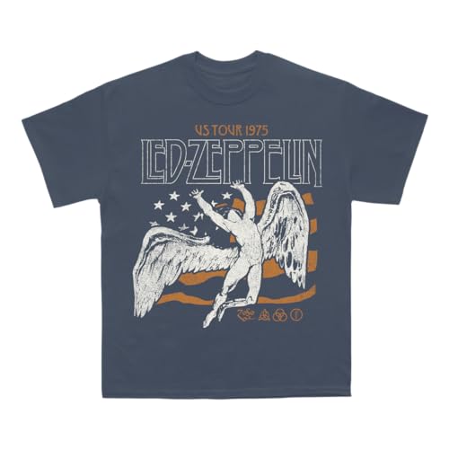Led Zeppelin T-Shirt Américain Mixte au Design Drapeau Vintage