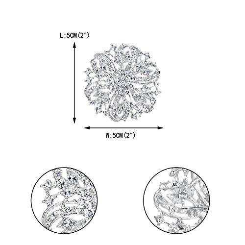 EVER FAITH Austrian Crystal Vintage Inspired Bridal Flower Brooch Corsage3