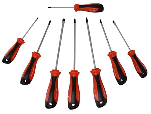Texas Best Screwdriver Set | Chrome Vanadium Steel Blades | Magnetic Tips | Super Comfort Grip Handle (8 Pc)