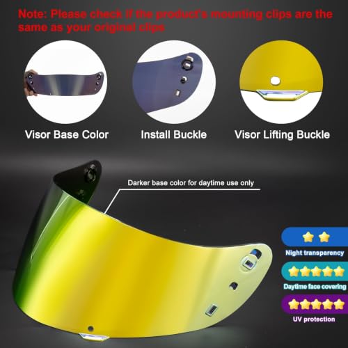 Image of PSLER Shatterproof Helmet Visor for Airform Airmada Airframe pro,Deep Gold | Impact-Resistant ,UV400 Protection, Motorcycle Tinted Face Shield Replacement for icon Airform Airmada Airframe pro ic04
