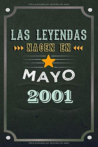 Las leyendas nacen en Mayo 2001: REGALO DE CUMPLEAÑOS, NACIDOS EN LOS AÑOS 2001 Regalos Creativos Cuaderno forrado Diario 15.24 x 22.86 cm CUADERNO DE ... CUADERNO DE NOTAS, REGALOS PERSONALIZADOS