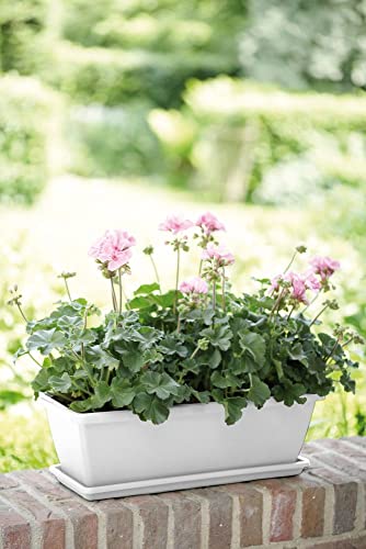 Elho Barcelona Trough Fioriera, Bianco, 50 CM