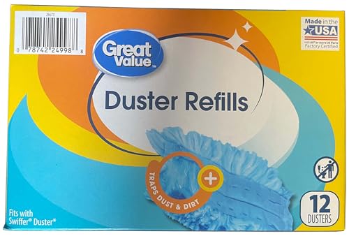 Image of Great Value Duster Refills - 12 Count, 2 Pack, 24 Count Total - Dirt, Dust & Hair Trapping Fibers