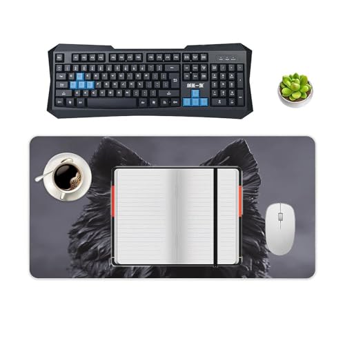 Tapete para escritorio grande antideslizante estilo perro pastor miniatura 4