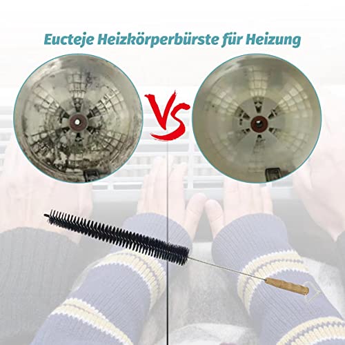 Eucteje 2 Stück 70cm Heizkörperbürste Heizungsbürste Heizkörperbürste Reinigungsbürste Heizungsreiniger als Staubmagnet für Heizung Heizungkörper Flachheizkörper Rippenheizkörper (2X70cm)