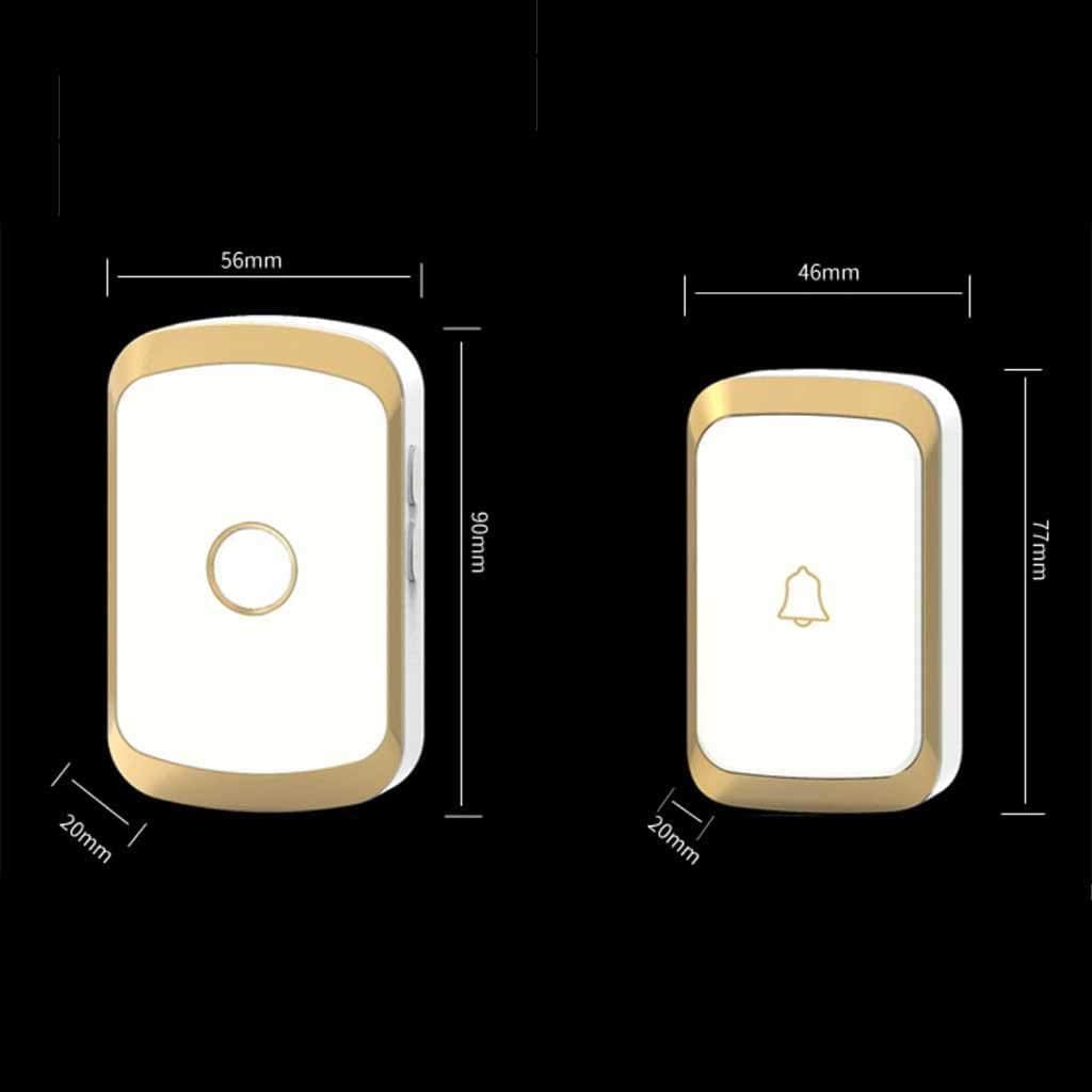 Timbre Inalámbrico A Prueba De Agua, Distancia De Transmisión De 300 M, Timbre Inalámbrico Enchufable De Pared, 36 Melodías Musicales / 4 Transmisores 1 Receptor / 4 Niveles De, Gold