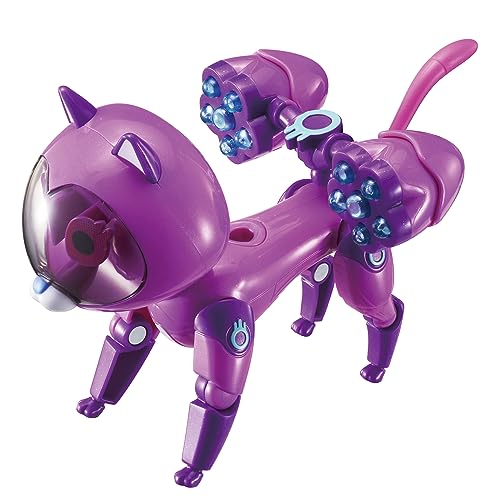 AlphaToys Petronix Defenders EU820220 - Transformierendes Max Mode Pet Kitt-10, ca. 12 cm große Spielfigur für Kinder, verwandelbare Roboter-Katze mit anhängbaren Kanonen