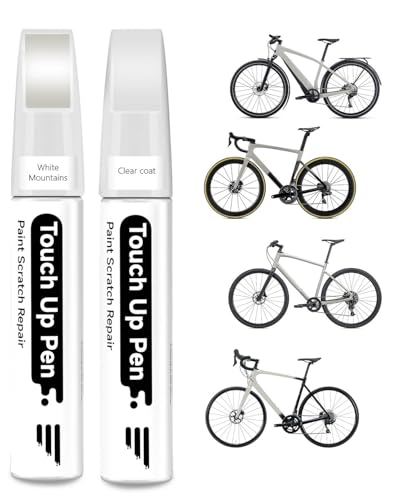 PARTS4EV White Mountains-Gloss Vernice per bicicletta – Vernice per ritocchi con vernice trasparente per Specialized – Penna per vernice per metallo e plastica – Vernice per riparazione ad alta