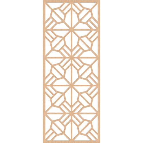 Image of 31 3 /8 inchW x 79 3 /8 inchH x 1 /4 inchT Auburn Decorative Fretwork Wood Wall Panels, Hickory