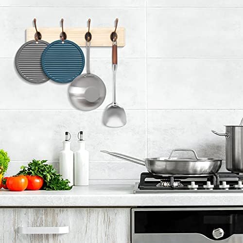 Coat Hooks Wall Mounted Towel Rack Heavy Duty 4-Hook Wood Wall Hanger for Bathroom Kitchen Office Toilet