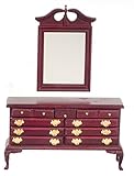 1:12 Scale Mahogany Dresser with Mirror #D1140