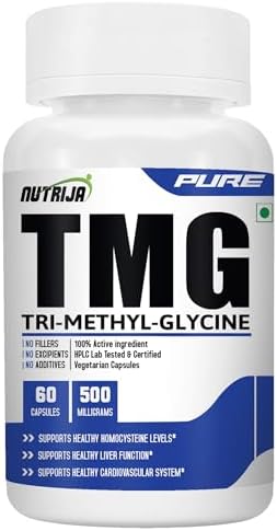 NutriJa Trimethylglycine TMG 500mg | Betaine Anhydrous Supplement | 60 Veg Capsules | Supports Methylation & Healthy Homocysteine Metabolism