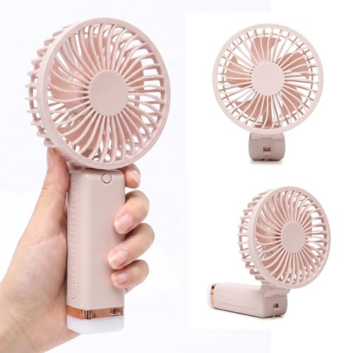 Image of Niwlix Portable Mini Hand Fan Rechargeable 3 Speed Modes, 1200 mAh Battery for Travel, Office & Makeup, Mini Fan, Hand Fan, Small Fan - Pink