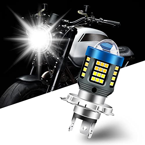 yifengshun H4 Bombilla LED Para Faros De Moto HS1 HB2 9003 1200LM Ámbar+Blanco Super Brillante 6000K Para La Motocicleta LED Bombilla De Luz Alta Y Baja Plug And Play 12-80V 1Pcs