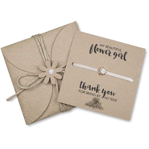Swanky Crafts Flower Girl Gift Sets - Thank You For Being My Flower Girl Bracelet, Thank You Flower Girl Gifts From Bride, Flower Girl Jewelry And Gift Wrap Cover