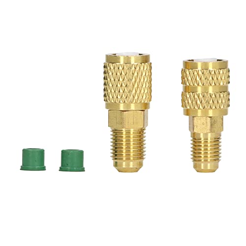 Adaptador de Refrigerante R22 M1/4SAE x F5/16SAE y R410 M5/16SAE x F1/4SAE, Adaptador Giratorio de Cobre