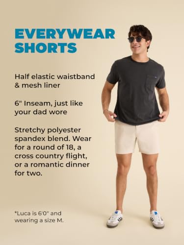 Image of Chubbies Everywear Men's Shorts - Mens Shorts Casual 6in Inseam, Elastic Waist, Water-Resistant, Zipper Pocket