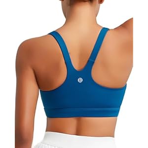 RUNNING GIRL Sports Bra for Women, Molded Cup High Impact Sports Bras for Women Large Bust with Sewn in Pads Blue XX-Large