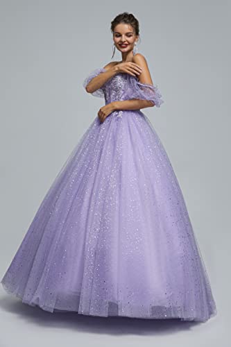 Image of Women's Beading Sweetheart Ball Gown Tulle Layed Long Quinceanera Dress
