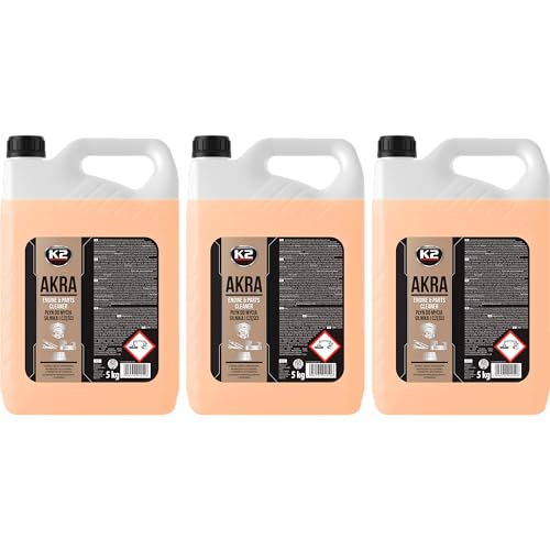 K2 Spray Limpiador Desengrasante para Motor Pack de 3 - Limpia Superficies Externas Aceite,Grasa,Polvo y Suciedad Adherida Herramientas y Suelos - Akra 5L
