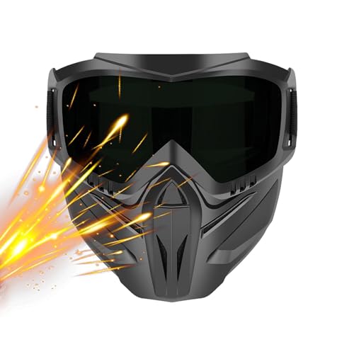 Anti Fog Motorcycle Face Cover - Wide Range Of Uses Windproof Shield With Detachable Goggles, 2 In 1 Adjustable Face Protection Cover | For Men Cycling Work...