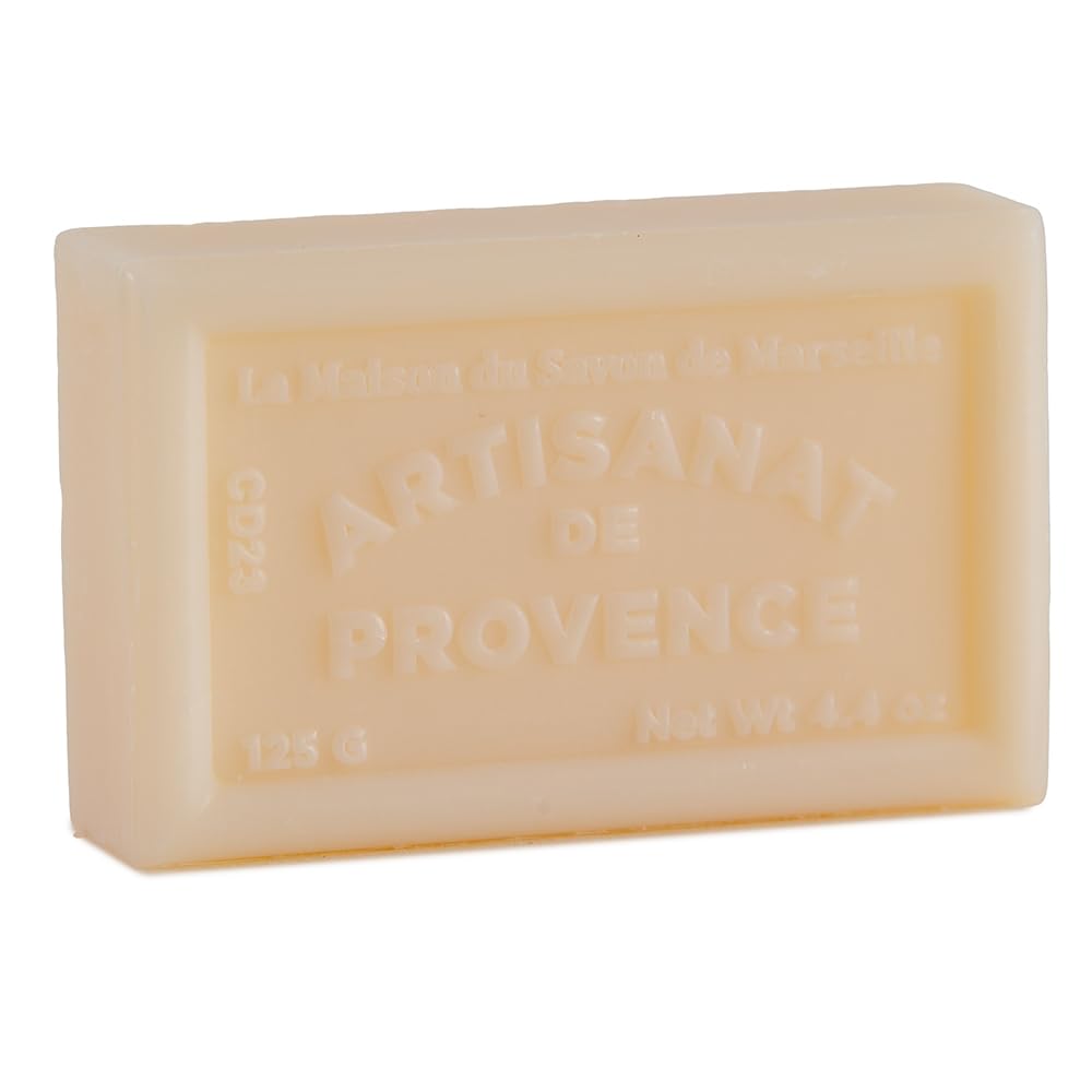 Maison du Savon de Marseille - French Soap made with Organic Shea Butter - Honeysuckle Fragrance - 125 Gram Bar