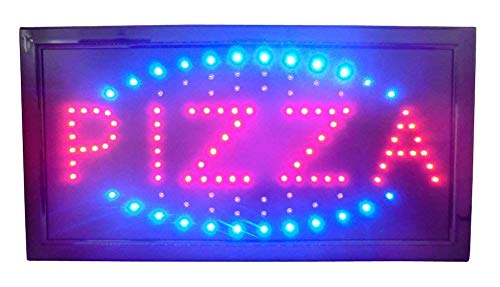 Enseigne lumineuse LED avec inscription « Pizza » 48 x 25 x 2 cm