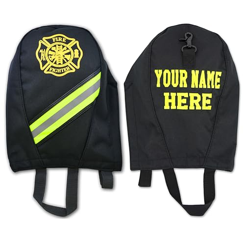 Lightning X Customizable Firefighter SCBA Air Pak Respirator Face Piece Mask Bag w/Embroidered Name - BLACK