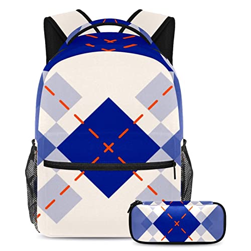 Sac à dos Klein bleu lot de 2 avec trousse d'école pour garçons et filles