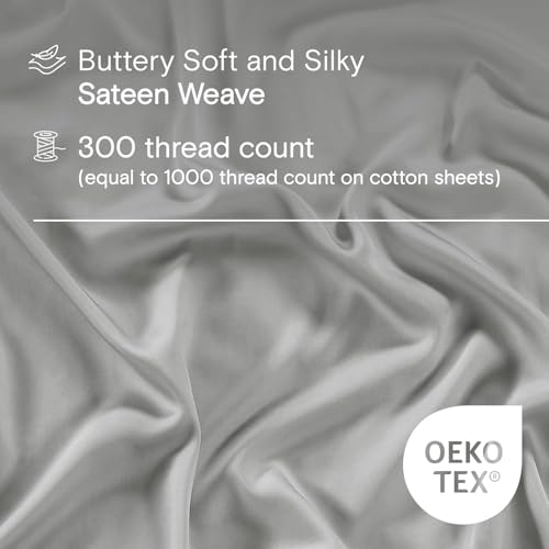 Sijo AiryWeight Tencel Sheet Set, 100% Lyocell Derived from Eucalyptus, Buttery Soft, Architectural Digest 2022 Best Cooling Sheets Winner - 3pc - 1 Pillowcase 1 Fitted 1 Top (Dove, Twin XL)