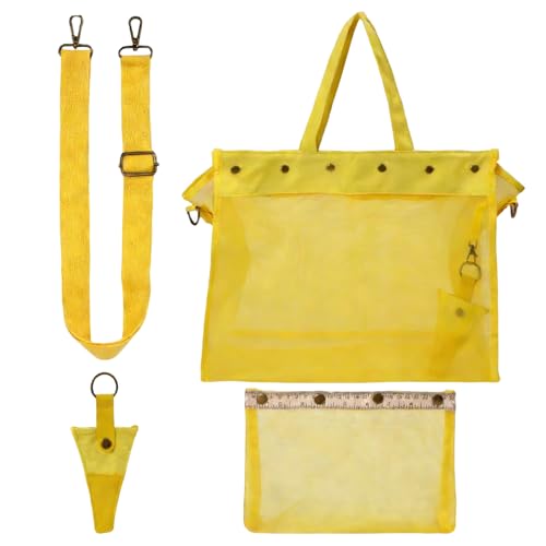 Bolsa organizadora de hilo para guardar artículos de punto, organizador de hilo con diseño de agujero perforado – Bolsas de almacenamiento para proyectos de ganchillo e hilo, para casa, viajes