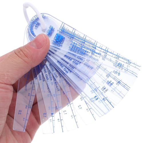 Juego de calibrador de espesores de plástico de 25 piezas, rango de medición de 0,05 a 3 mm, herramienta para inspección de holguras en ingeniería, automoción y uso doméstico, probador de holguras en forma de cuña miniatura 4