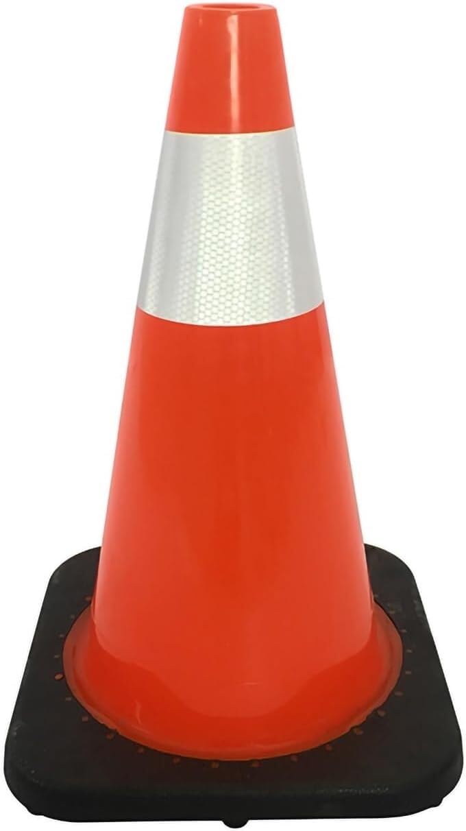 Barrières de signalisation Cône de sécurité routière avec Base lestée Noire, cône Orange avec col réfléchissant, for parkings, Routes Barrière Extensible pour cône(27x27x45cm)