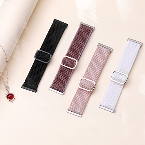 Ouwegaga 6 Pack Elastic Band Compatible With Fitbit Versa 3 4 Bands For Women Men/Fitbit Sense Bands/Fitbit Sense 2 Bands, Adjustable Stretchy Nylon Solo Loop Sport Strap For Fitbit Smartwatch #TOP3