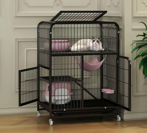 �L�p�P�[�W �L�n�E�X �����p�L�̃Q�[�W ��^�L�p ���������L �ړ��֗� �g���ȒP ���O���\�� �������� �y�b�g�p�i ��q�t�� �E���h�~ (�u���b�N, �N�C�[���T�C�Y�̃g���v����i�x�b�h�F78×55×110cm)