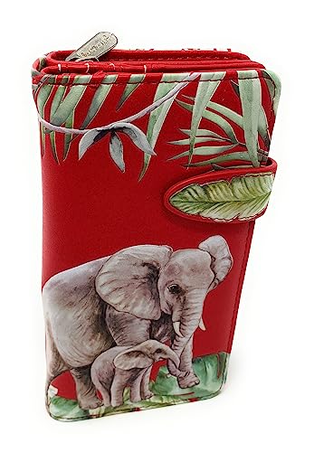 Shag Wear Elephant Jungle Large Animal Wallet for Women and Teen Girls Vegan Faux Leather 7