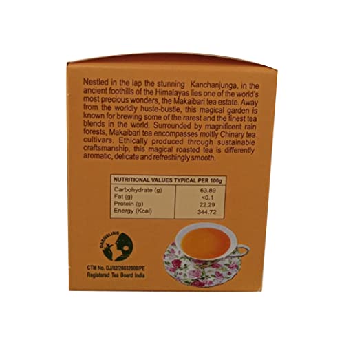 Image of Makaibari Apoorva Organic Darjeeling Black Leaf 25 Tea Bags, 50 Grams | 100% Organic Tea | Premium Darjeeling Whole Long Leaf Black Tea - (Pack of 3) (25 Tea Bags Each)