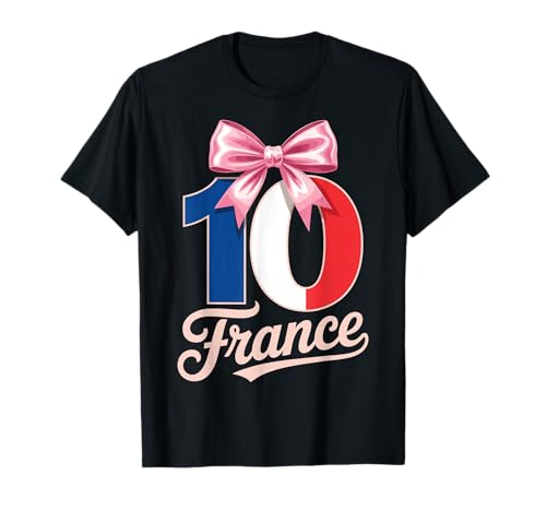 Cute France Birthday Girl Number 10 Soccer Jersey T-Shirt