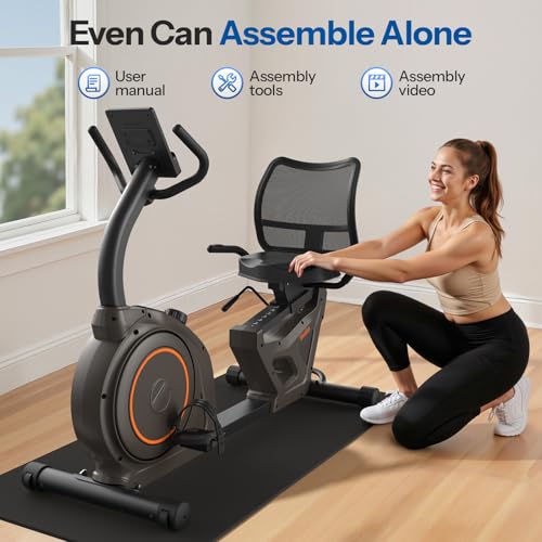Niceday Recumbent Exercise Bike, Recumbent Bike for Home, Recumbent Stationary Bike 400LBS Weight Capacity, Magnetic Recumbent Bike with Smart APP, LC