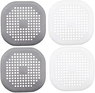 CaLeQi Shower Drain Covers,Silicone Tube Drain Hair Catcher Stopper for Bathroom Kitchen,Rubber Bathtub Sink Strainer Plug Filter Trap Home Drain Protectors