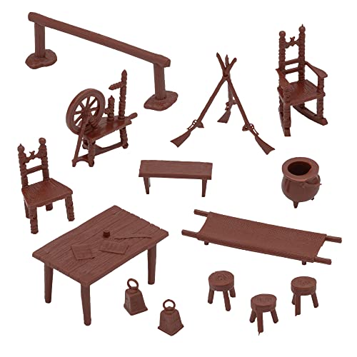 BMC Classic Marx Colonial Furniture - 14pc Plastic Playset Accessories