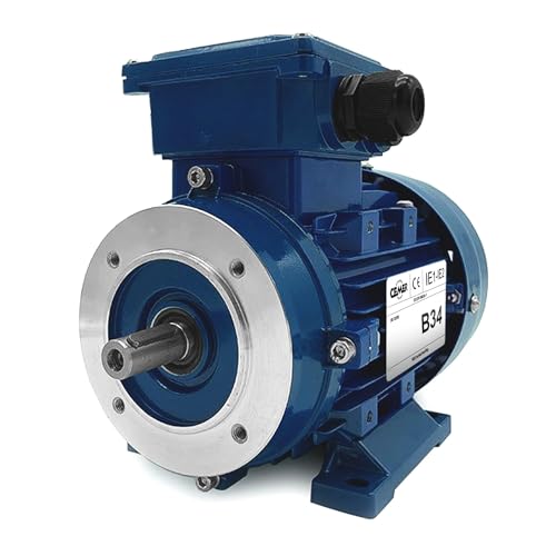 Motor eléctrico trifásico 2,2 kW Cemer Ms 230/400 V 1500 rpm motor eléctrico Asrone Trifásico 3 CV Bride B34 (con agujeros roscadados + patas) Carcasa de aluminio – Protección IP55