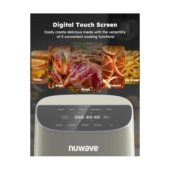 Nuwave-Brio-Plus-8-Qt-Air-Fryer-PFAS-Free-New-Improved-Digital-Touch-Screen-Cool-White-Display-50F400F-in-Precise-5-5-Cook-Functions-100-Presets-50-Memory-3-Wattages-700-1500-1800