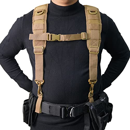 Image of MELOTOUGH Tactical Suspenders for Duty Belt,Breathable Padded Adj H-Harness w /YKK Hooks,Heavy Duty Police Law Enforcement