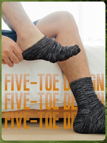 6 Pairs Women Toe Socks Cotton Crew Breathable Socks with Toes for Women Men Athletic Running4