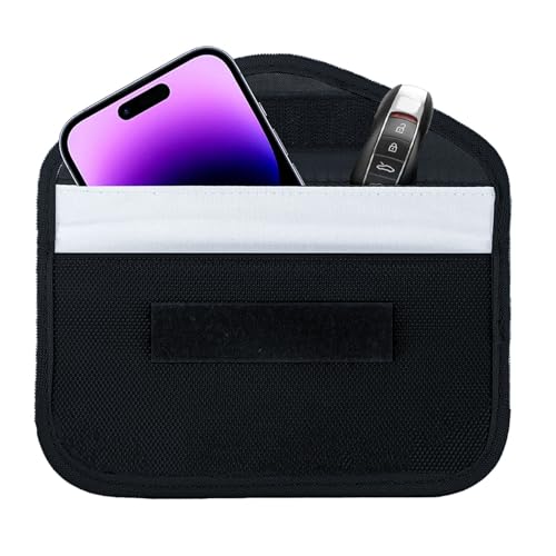 JOOTUEPO Sac Faraday, Etui Anti RFID Signal Faraday Pochette Sac, Sac inhibiteur de sécurité en Fibre de Carbone Anti-Suivi,Cage Faraday Portable Bloqueurde...