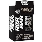 NISHMAN Hair Volume Powder, 20 gr | Ultra Hold | Natural Matte Look | Hair Styling Powder Men | Hair Texture Powder Wax | Texturising, Volumising Hair Powder Men (P5+ Ultra Hold)